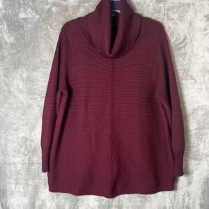 Cyrus Deep Burgundy Cowl Neck Sweater